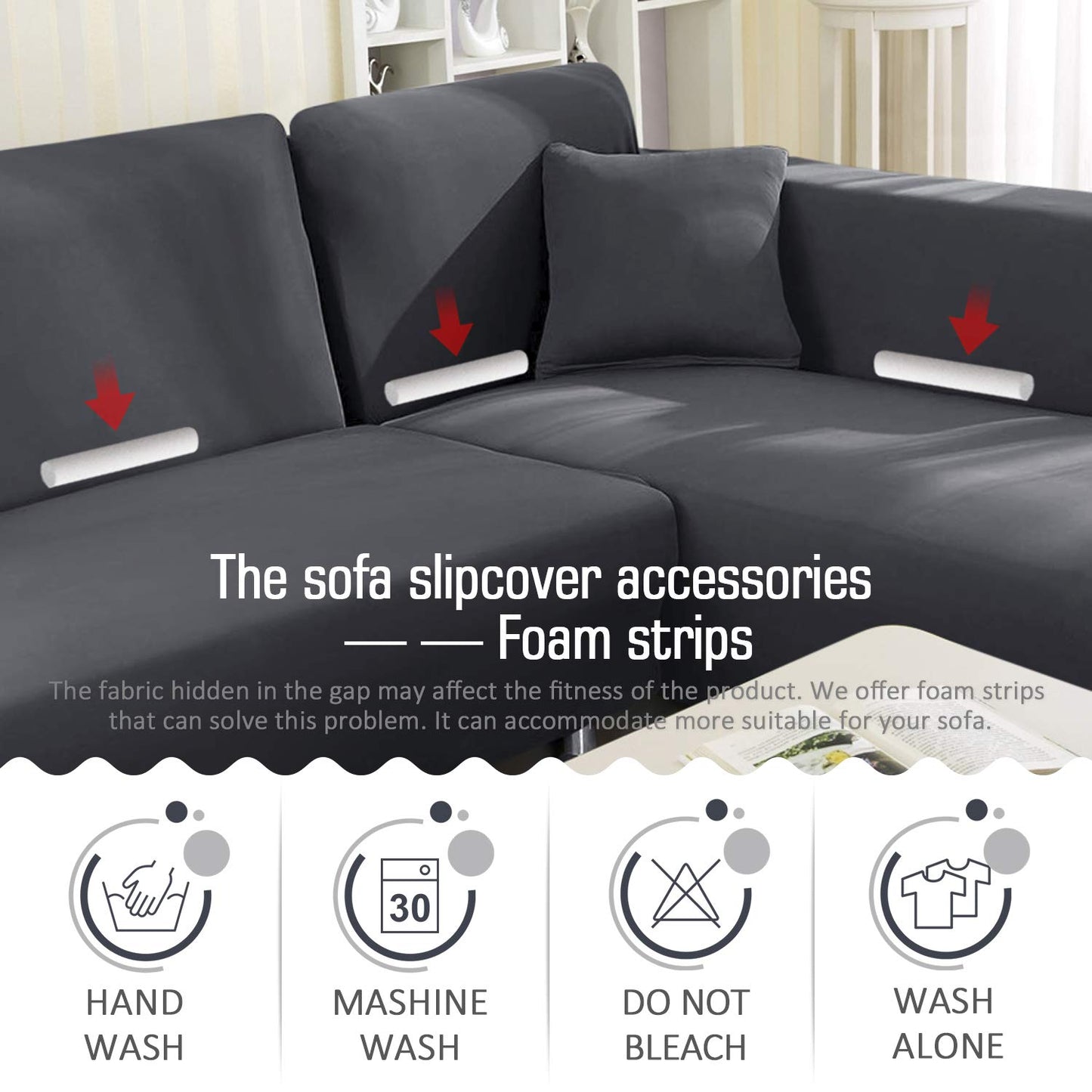 Sectional Couch Covers 2pcs L-Shaped Sofa Covers - TAOCOCO