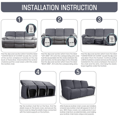 Recliner Sofa Covers 8-Pieces - TAOCOCO