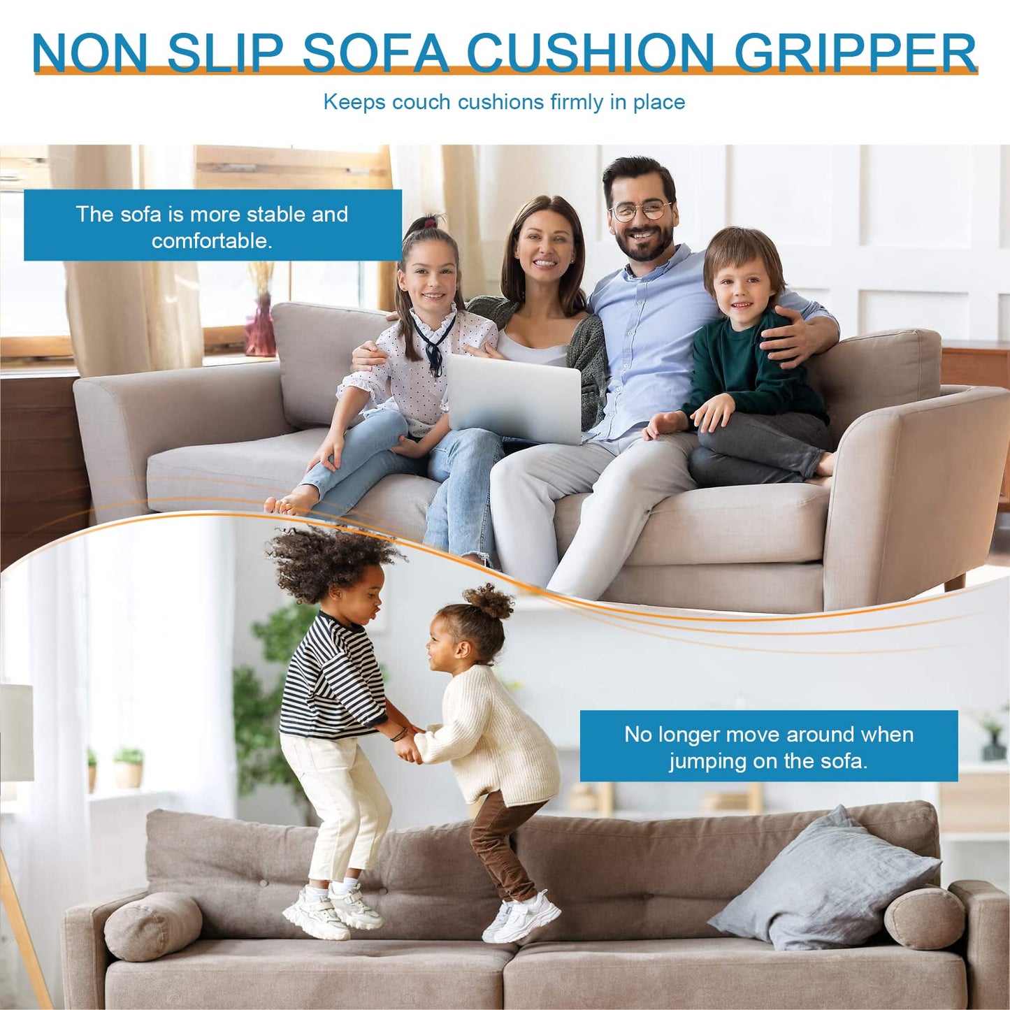 Couch Cushions Gripper Slide Stopper Cushion Grips for Couch - TAOCOCO