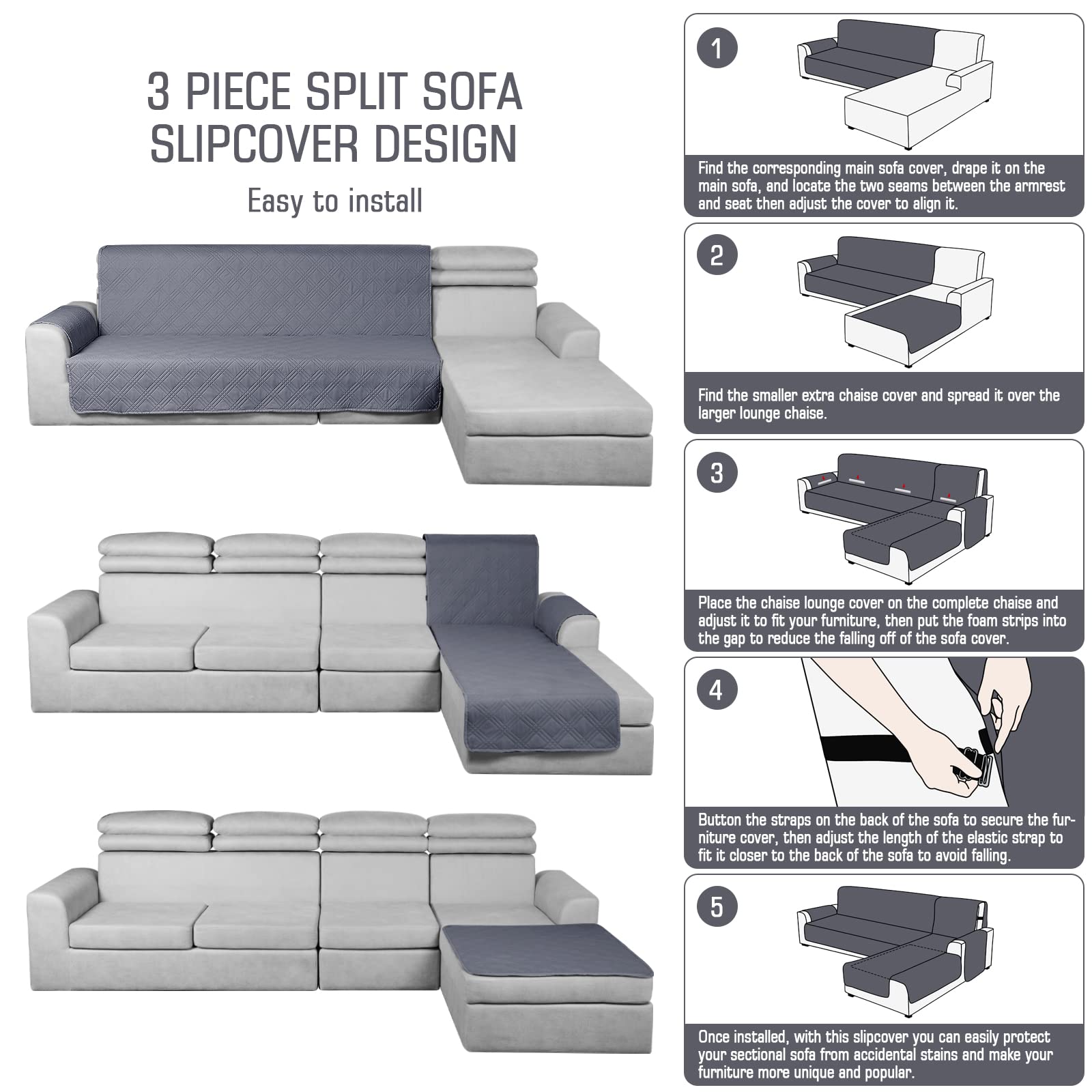 Waterproof sectional deals couch cover