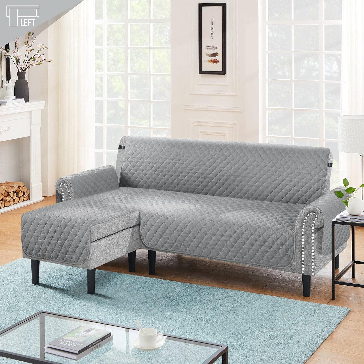 Couch Slipcover L Shape Sofa Cover Sectional - TAOCOCO