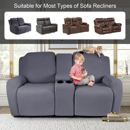 Recliner Loveseat Cover with Middle Console Sofa slipcover
