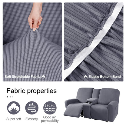 Recliner Loveseat Cover with Middle Console Sofa slipcover