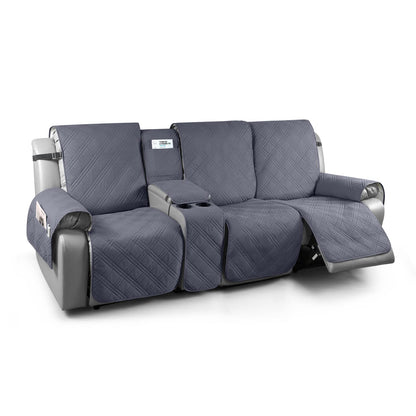 TAOCOCO 100% Waterproof Recliner Cover with Center Console 3 Seat For Home Decor in dark grey